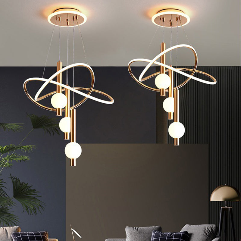 Scandinavian LED Chandelier with Aluminum & Acrylic for Modern Bedroom