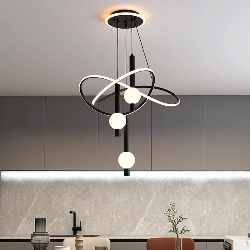 Scandinavian LED Chandelier with Aluminum & Acrylic for Modern Bedroom