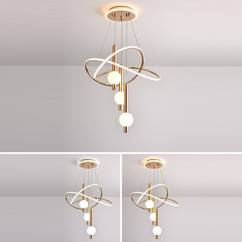 Scandinavian LED Chandelier with Aluminum & Acrylic for Modern Bedroom