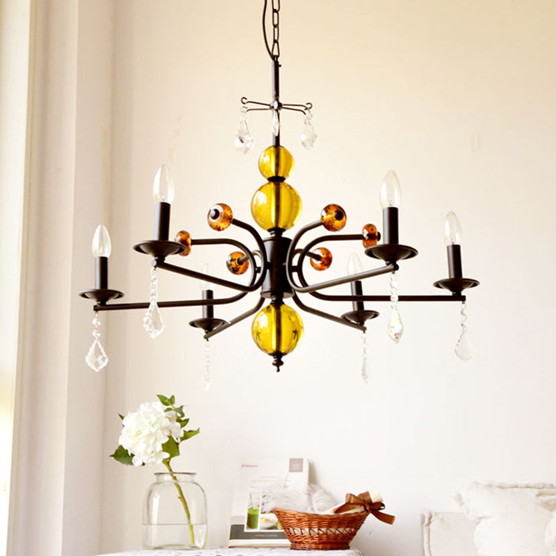 Vintage Round Crystal Iron Chandelier - 5/6/8 Lights for Living Room