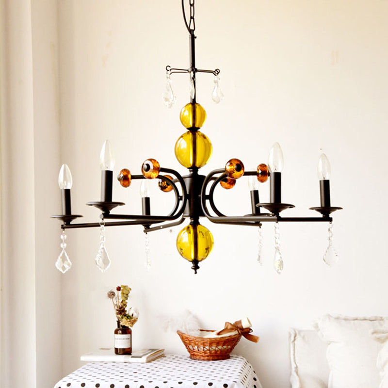 Vintage Round Crystal Iron Chandelier - 5/6/8 Lights for Living Room