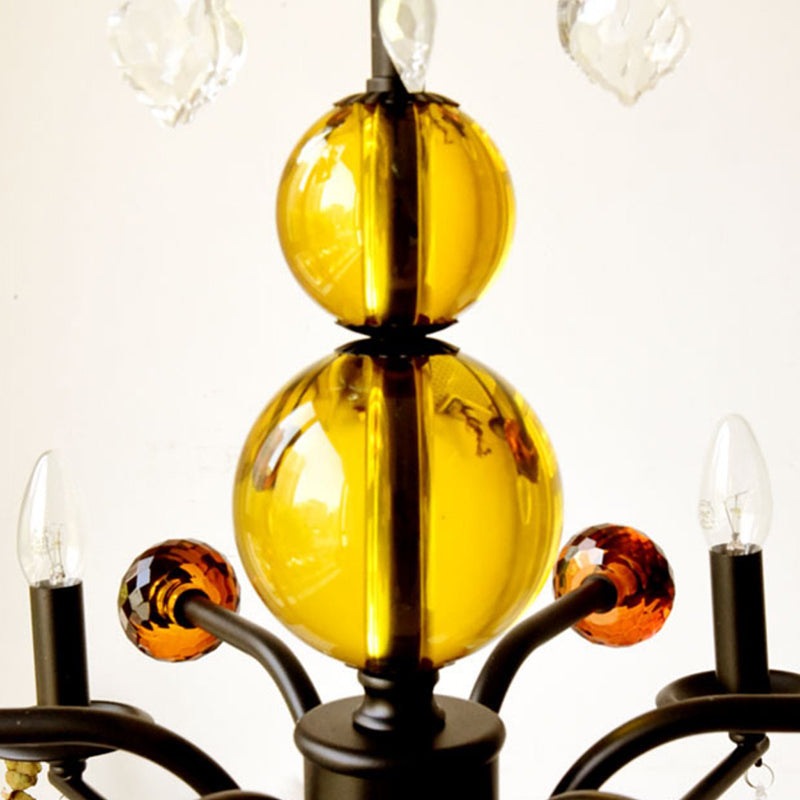 Vintage Round Crystal Iron Chandelier - 5/6/8 Lights for Living Room