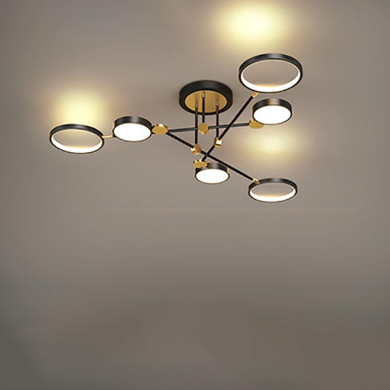 Scandinavian Round Silicone LED Chandelier Pendant for Bedroom Lighting
