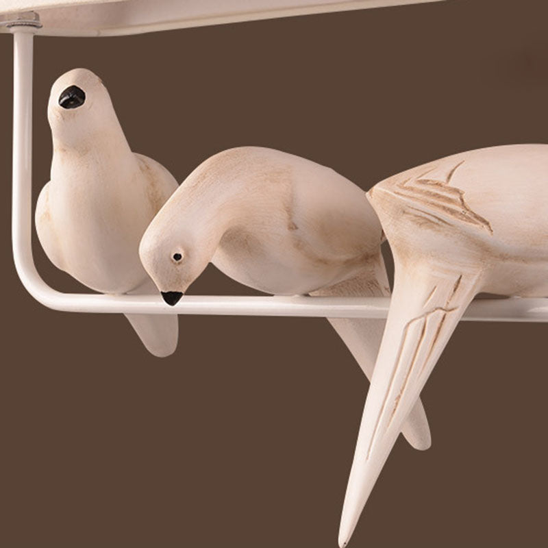 Modern Rectangular Iron Resin Bird Chandelier for Bedroom Lighting