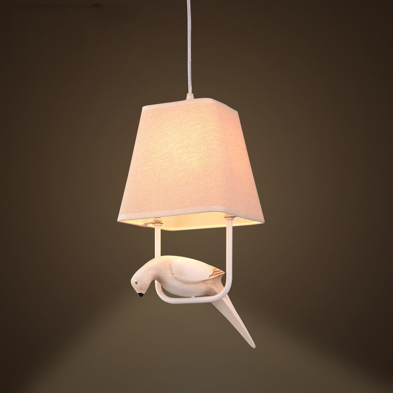 Modern Rectangular Iron Resin Bird Chandelier for Bedroom Lighting