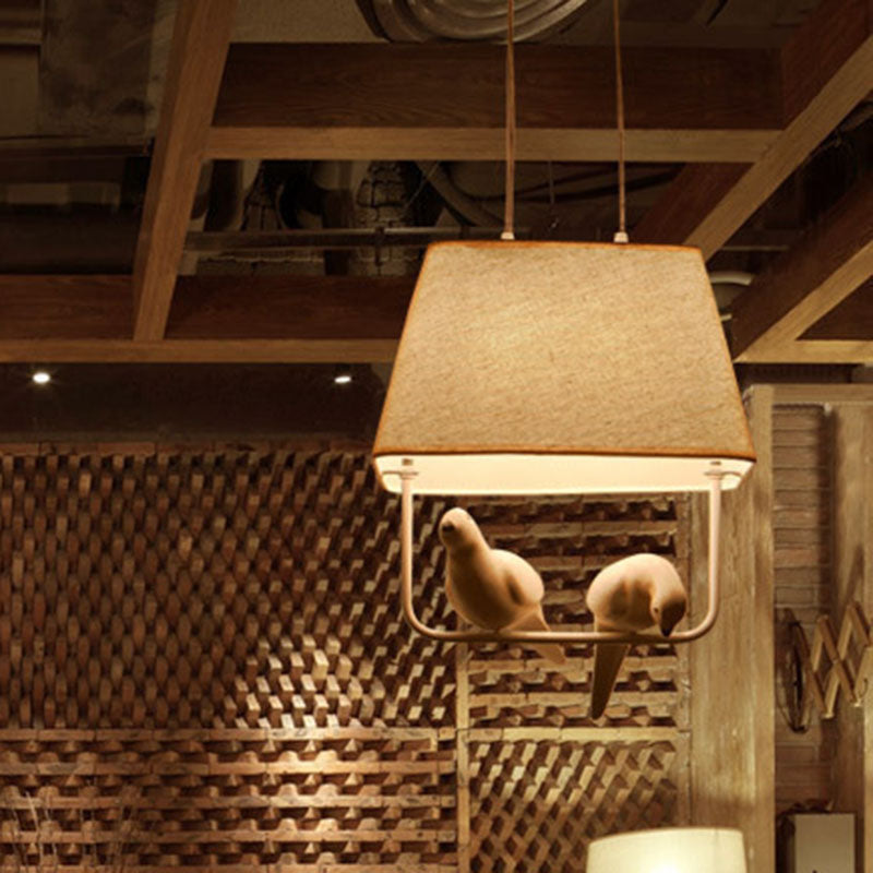 Modern Rectangular Iron Resin Bird Chandelier for Bedroom Lighting