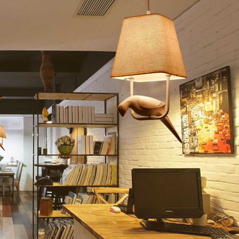 Modern Rectangular Iron Resin Bird Chandelier for Bedroom Lighting