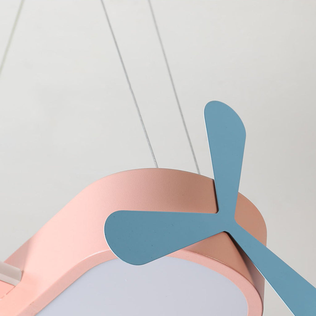 Modern Cartoon Airplane LED Chandelier in Iron & Acrylic for Kids' Room
