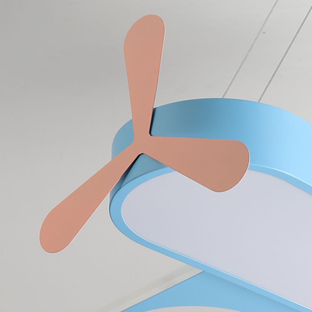 Modern Cartoon Airplane LED Chandelier in Iron & Acrylic for Kids' Room
