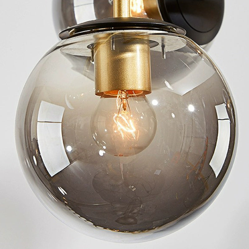 Scandinavian Style 6-Light Round Iron & Glass Chandelier for Dining Room
