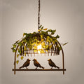 Industrial Iron Rectangle Chandelier with Birdcage for Dining Room