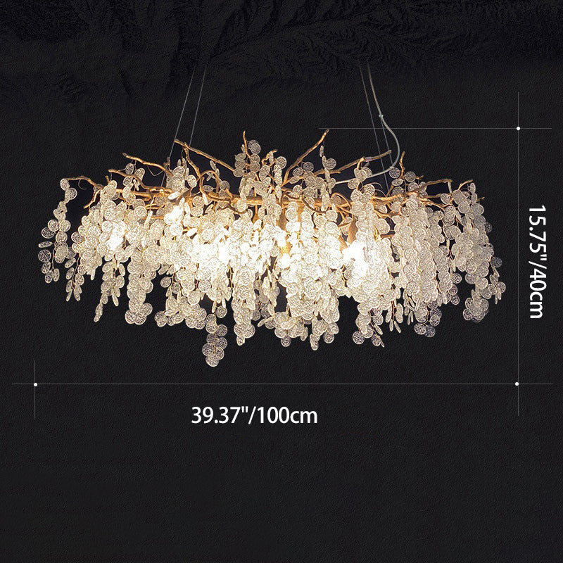 Modern Silver Aluminum Crystal Chandelier for Living Room, 9/10/12/14 Lights