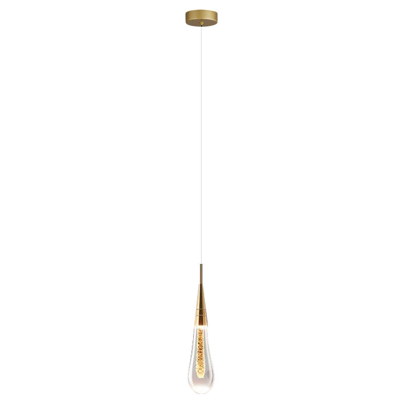 Modern Aluminum and Glass LED Droplet Chandelier for Dining Room