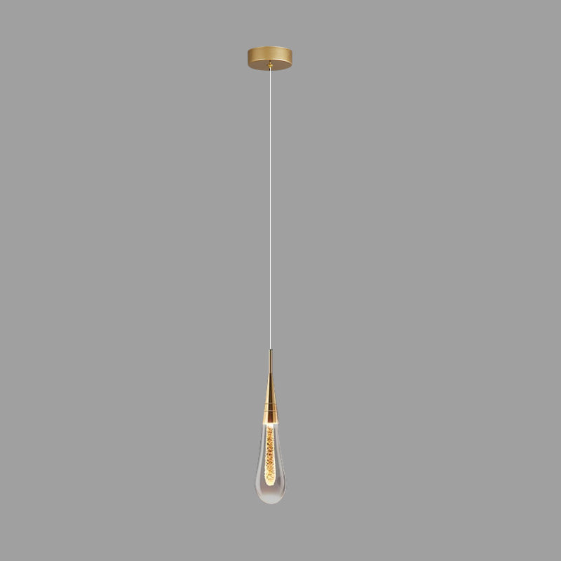 Modern Aluminum and Glass LED Droplet Chandelier for Dining Room