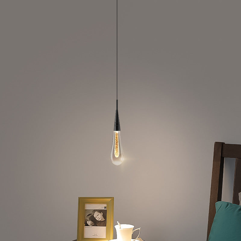 Modern Aluminum and Glass LED Droplet Chandelier for Dining Room