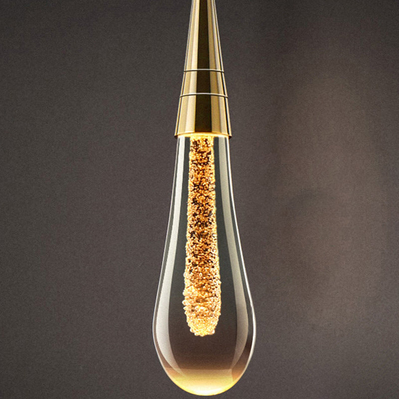 Modern Aluminum and Glass LED Droplet Chandelier for Dining Room