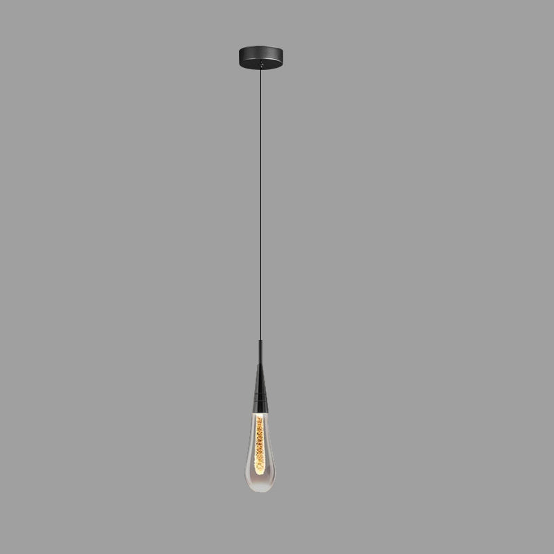 Modern Aluminum and Glass LED Droplet Chandelier for Dining Room
