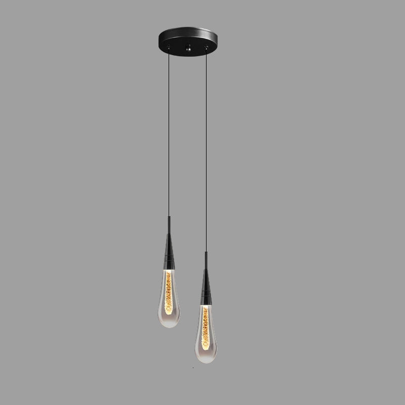 Modern Aluminum and Glass LED Droplet Chandelier for Dining Room