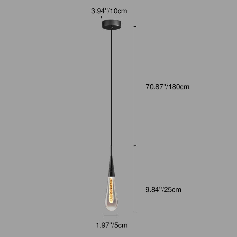 Modern Aluminum and Glass LED Droplet Chandelier for Dining Room