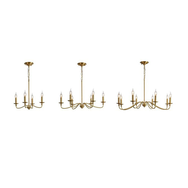 Modern Retro Copper & Glass Chandelier - 4/6/8 Light for Living Room