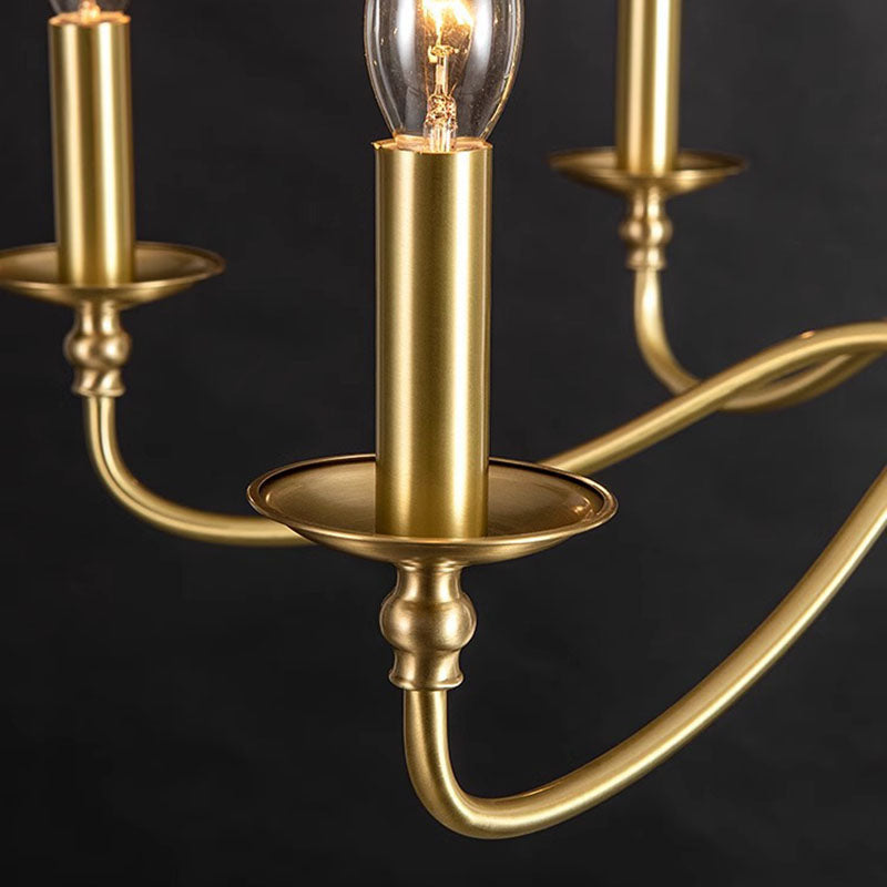 Modern Retro Copper & Glass Chandelier - 4/6/8 Light for Living Room