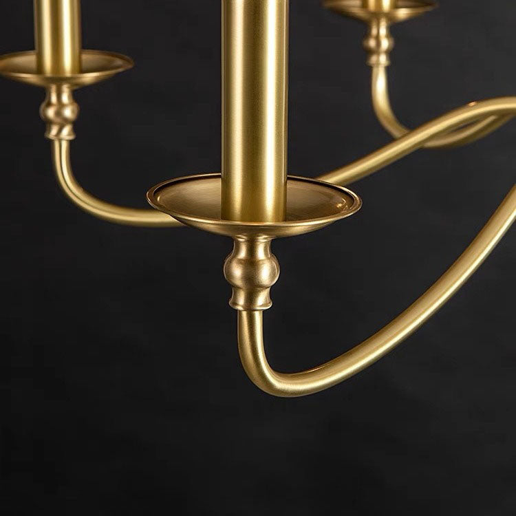 Modern Retro Copper & Glass Chandelier - 4/6/8 Light for Living Room
