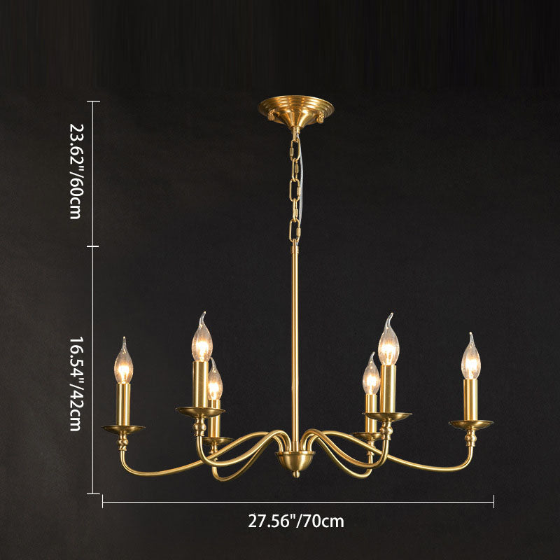 Modern Retro Copper & Glass Chandelier - 4/6/8 Light for Living Room