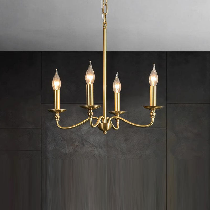 Modern Retro Copper & Glass Chandelier - 4/6/8 Light for Living Room