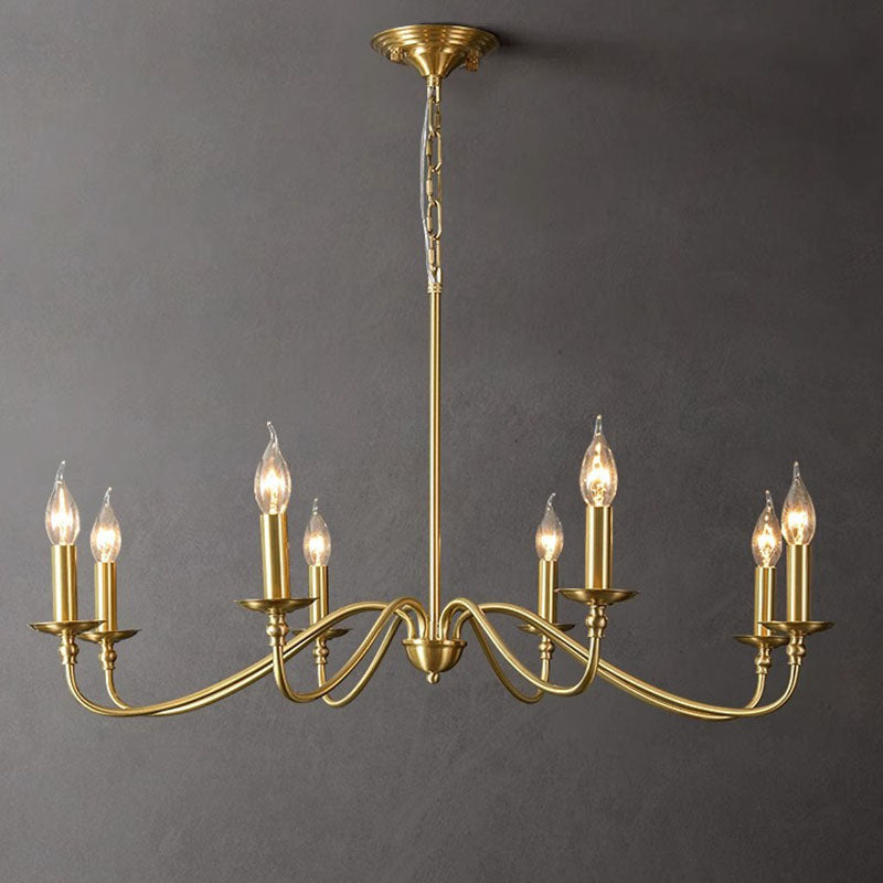 Modern Retro Copper & Glass Chandelier - 4/6/8 Light for Living Room