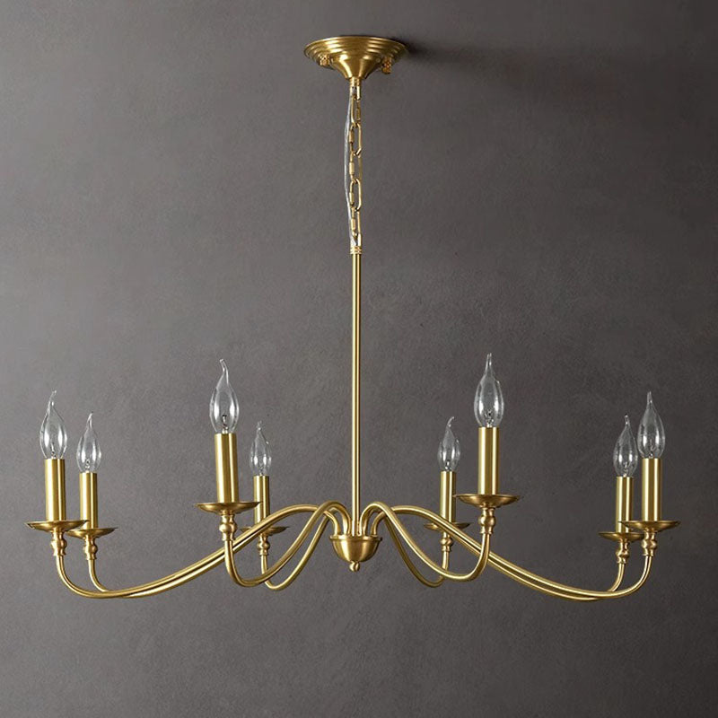 Modern Retro Copper & Glass Chandelier - 4/6/8 Light for Living Room