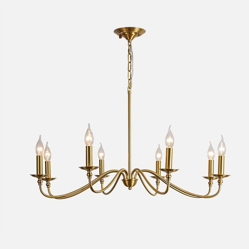 Modern Retro Copper & Glass Chandelier - 4/6/8 Light for Living Room