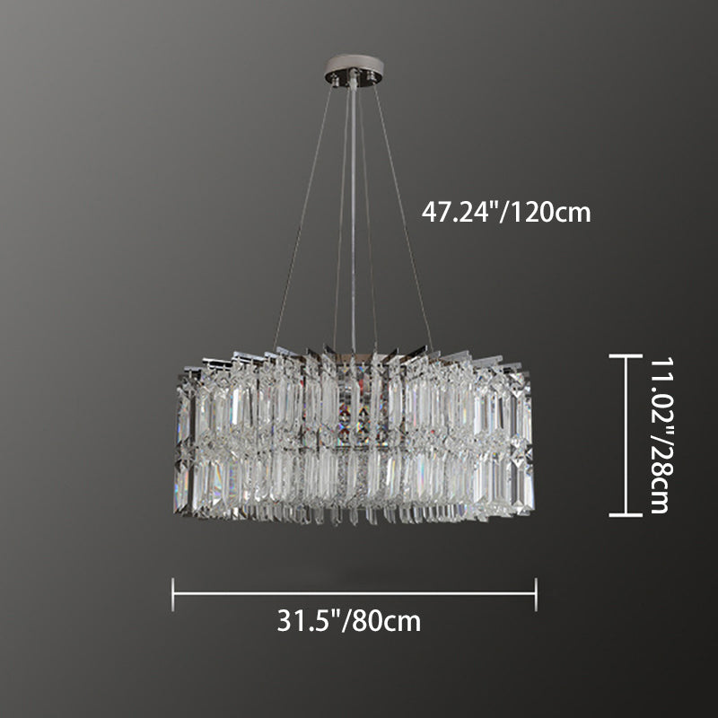 Modern Luxury Black Iron Crystal Round Chandelier for Bedroom Lighting