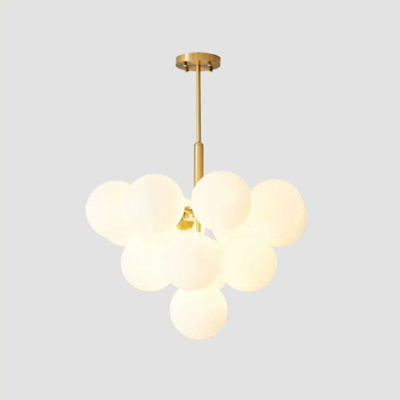 Vintage French Iron & Glass Bubble Chandelier for Living Room 5-Light