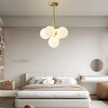 Vintage French Iron & Glass Bubble Chandelier for Living Room 5-Light