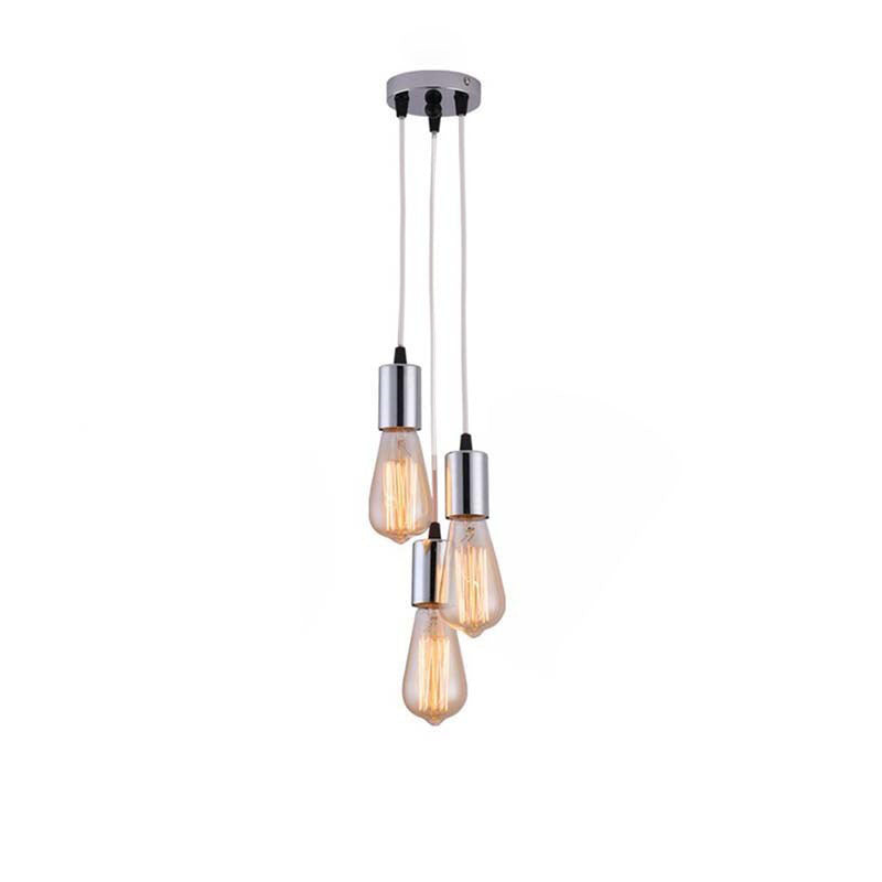 Retro Industrial Iron Glass Linear 3-Light Chandelier for Living Room