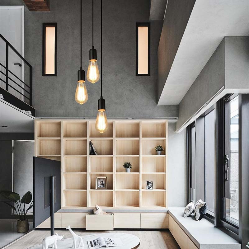 Retro Industrial Iron Glass Linear 3-Light Chandelier for Living Room