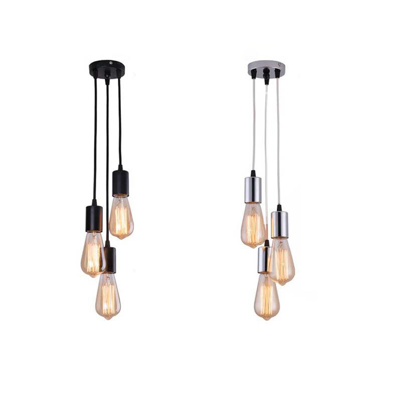 Retro Industrial Iron Glass Linear 3-Light Chandelier for Living Room