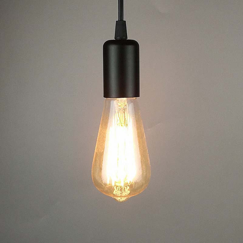 Retro Industrial Iron Glass Linear 3-Light Chandelier for Living Room