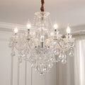 Modern Silver Metal Crystal Round Chandelier for Living Room 6/8/10 Lights