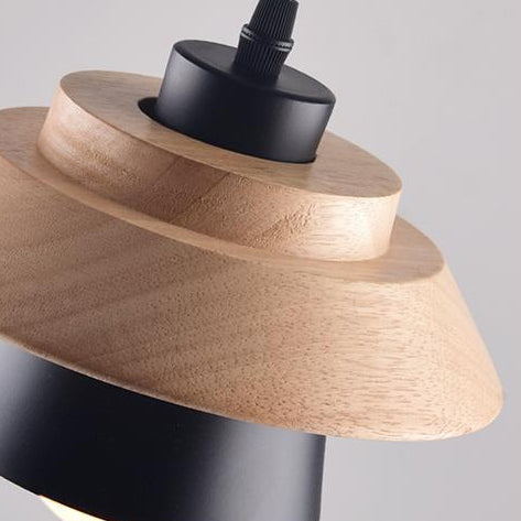 Scandinavian Macaron 3-Light Rubberwood Iron Chandelier for Bedroom