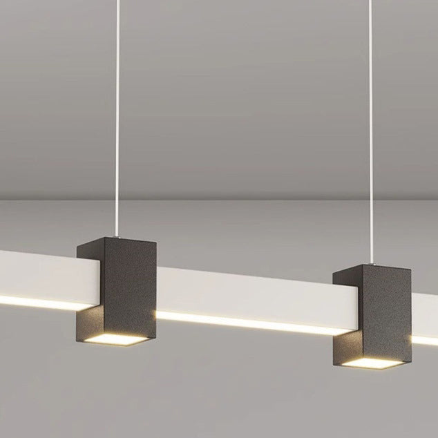 Sleek White Acrylic LED Island Chandelier Light for Modern Living Room