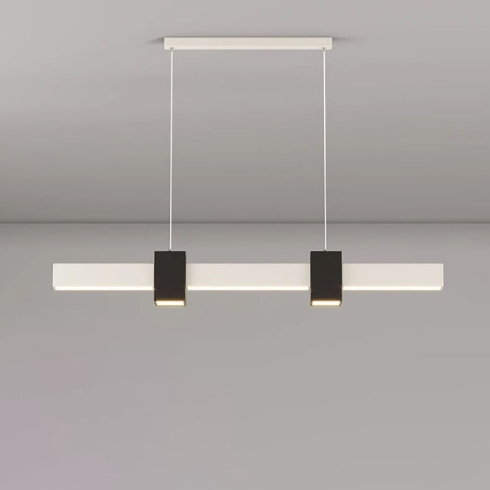 Sleek White Acrylic LED Island Chandelier Light for Modern Living Room