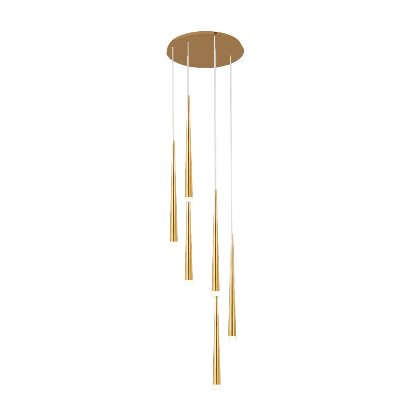 Modern Round Branch Acrylic LED Chandelier for Minimalist Living Room