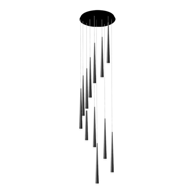 Modern Round Branch Acrylic LED Chandelier for Minimalist Living Room