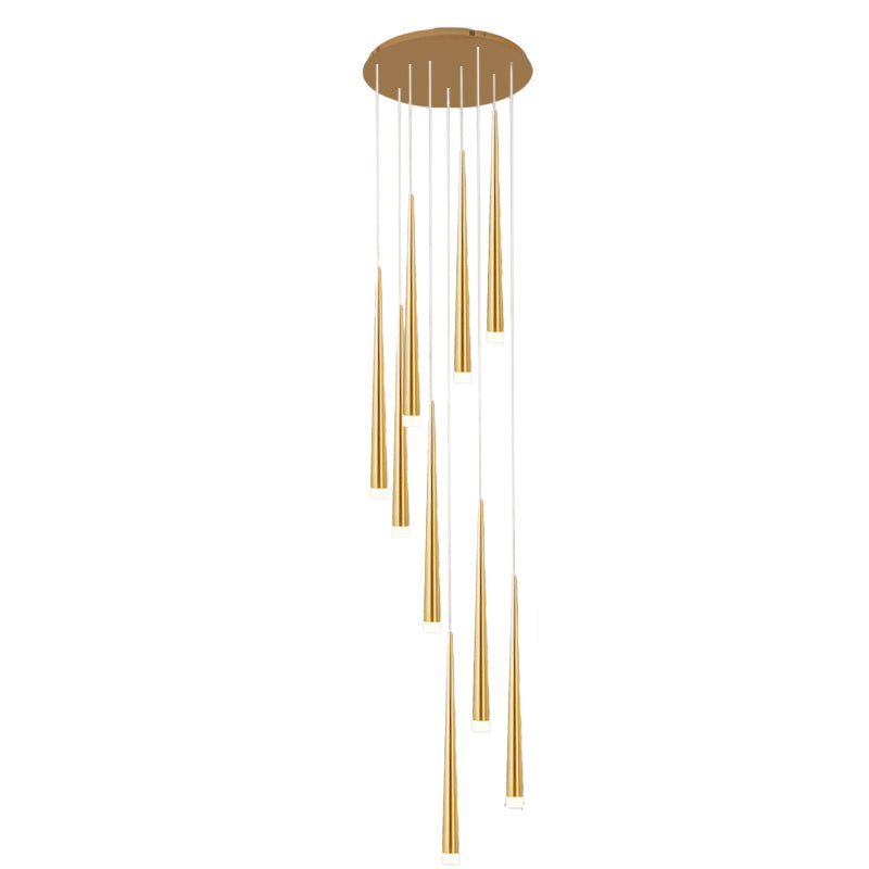 Modern Round Branch Acrylic LED Chandelier for Minimalist Living Room
