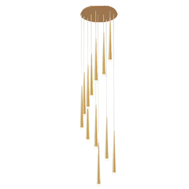 Modern Round Branch Acrylic LED Chandelier for Minimalist Living Room