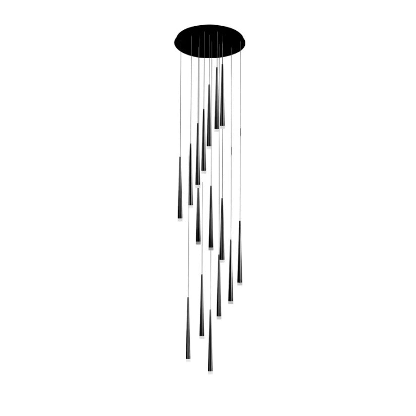 Modern Round Branch Acrylic LED Chandelier for Minimalist Living Room