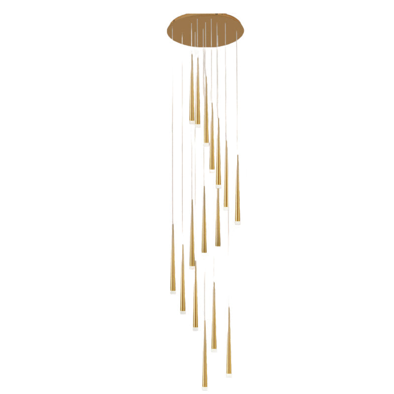 Modern Round Branch Acrylic LED Chandelier for Minimalist Living Room