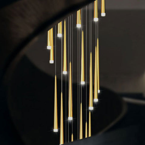Modern Round Branch Acrylic LED Chandelier for Minimalist Living Room