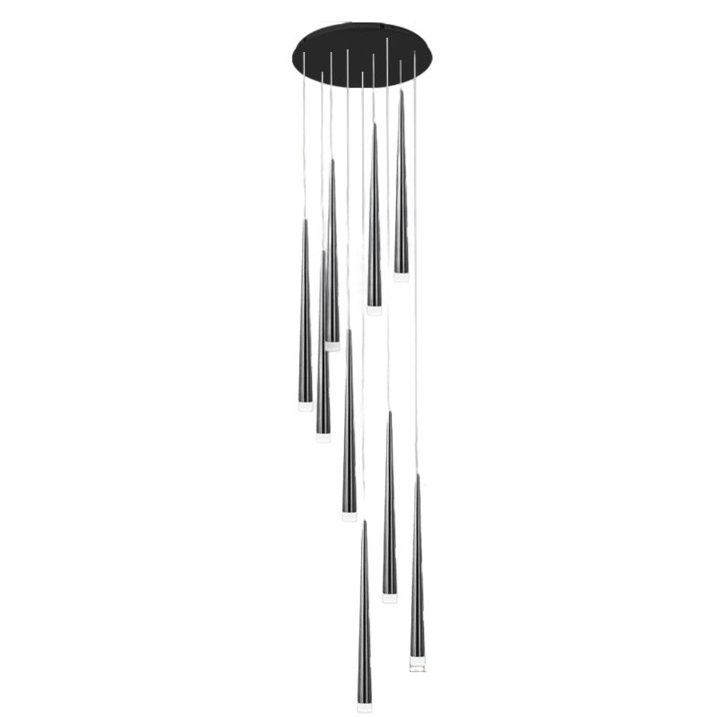 Modern Round Branch Acrylic LED Chandelier for Minimalist Living Room